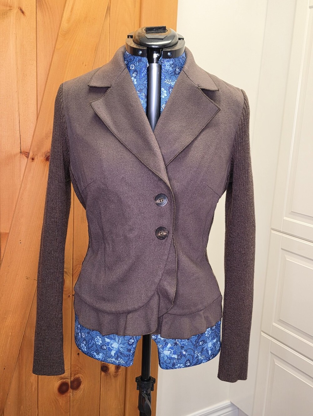 Vintage Ambiente Women's Chocolate Wool/Cashmere Blend Blazer